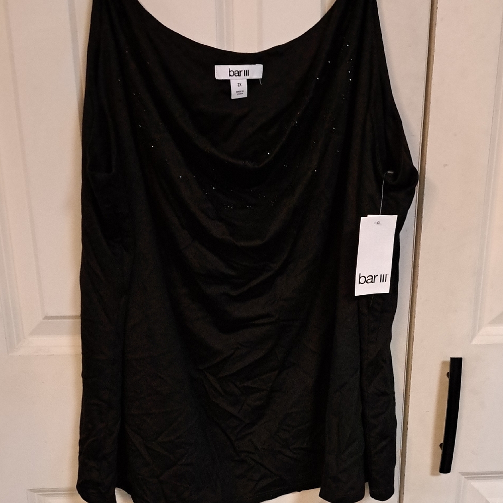 NWT Bar III Elegant Black Cowl Neck Top